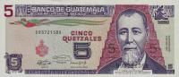 p74b from Guatemala: 5 Quetzales from 1991