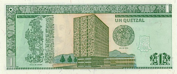 Back of Guatemala p97a: 1 Quetzal from 1996