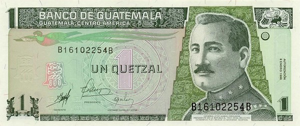 Front of Guatemala p99: 1 Quetzal from 1998