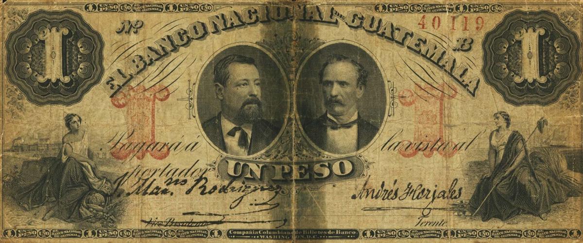 Front of Guatemala pS167: 1 Peso from 1874