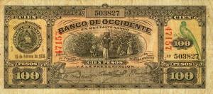 pS183c from Guatemala: 100 Pesos from 1926