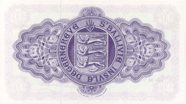 Back of Guernsey p42c: 10 Shillings from 1966