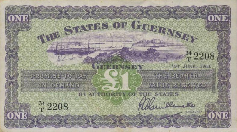 Front of Guernsey p43b: 1 Pound from 1957
