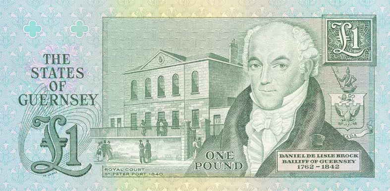 Back of Guernsey p48a: 1 Pound from 1980