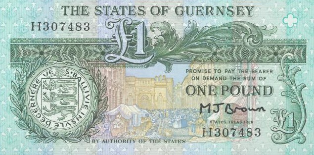 Front of Guernsey p48b: 1 Pound from 1980