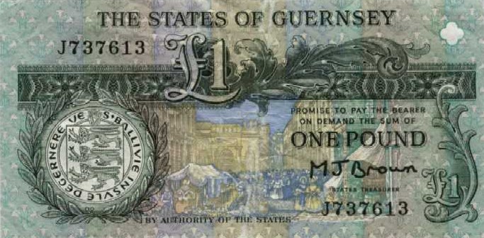 Front of Guernsey p52a: 1 Pound from 1991