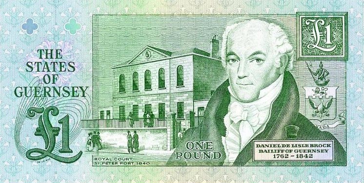 Back of Guernsey p52c: 1 Pound from 1991