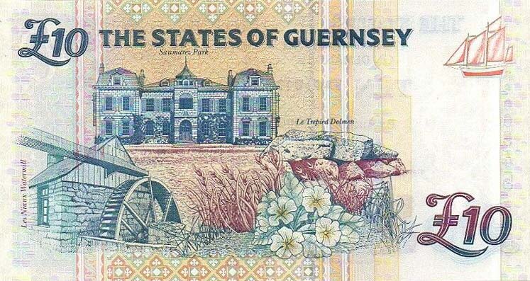 Back of Guernsey p57d: 10 Pounds from 2015