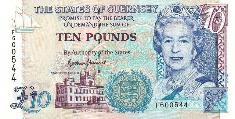 Front of Guernsey p57d: 10 Pounds from 2015