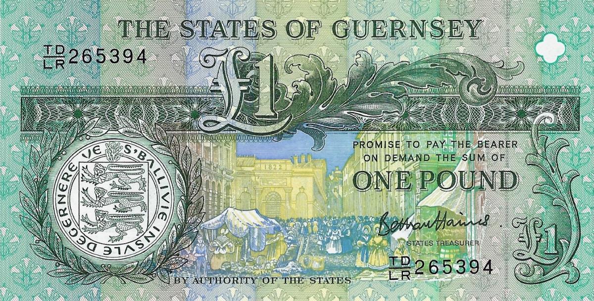 Front of Guernsey p62: 1 Pound from 2013