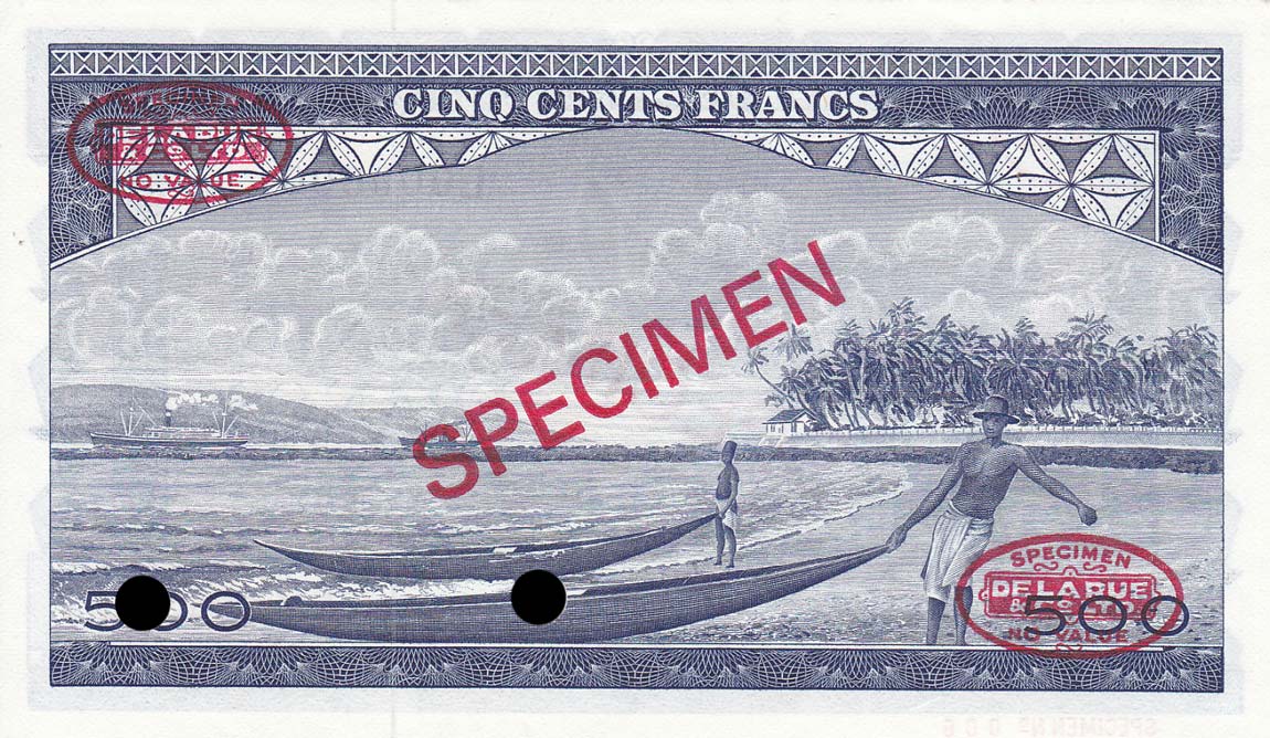 Back of Guinea p14s: 500 Francs from 1960