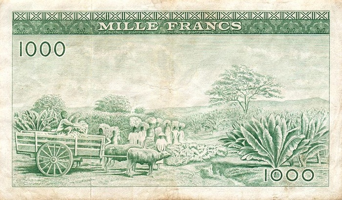 Back of Guinea p15a: 1000 Francs from 1960
