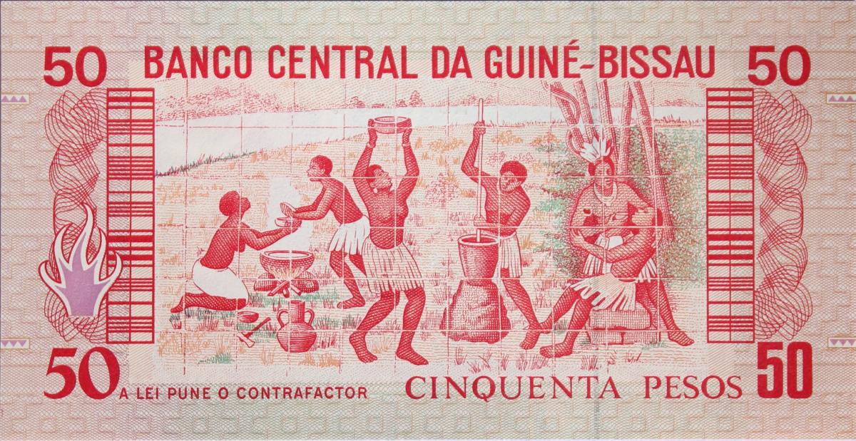 Back of Guinea-Bissau p10: 50 Pesos from 1990