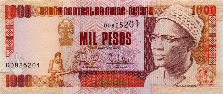 Front of Guinea-Bissau p13b: 1000 Pesos from 1993