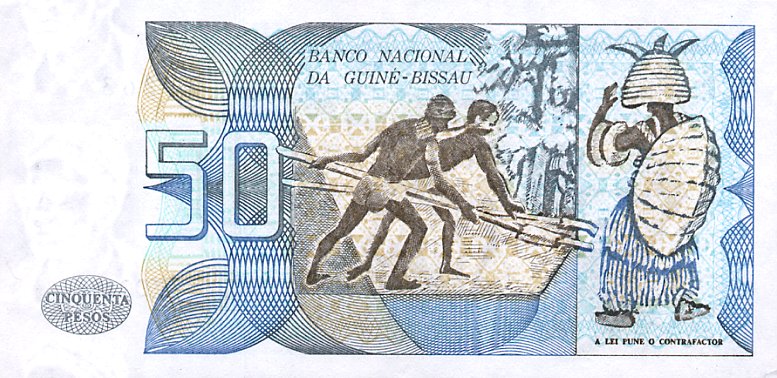 Back of Guinea-Bissau p1a: 50 Pesos from 1975