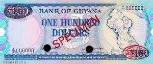 p28s from Guyana: 100 Dollars from 1989