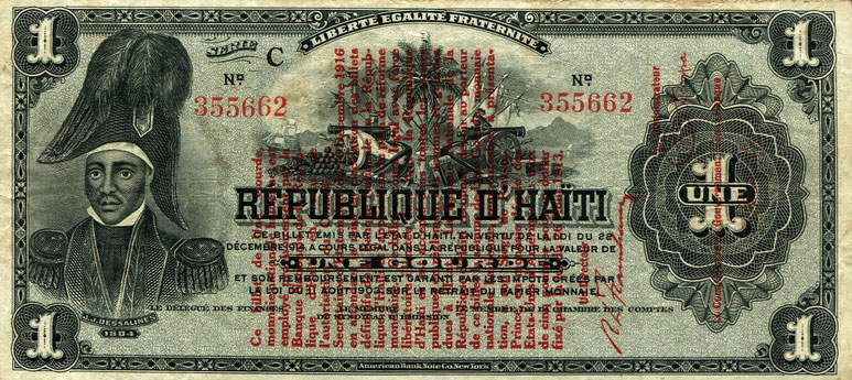 Front of Haiti p137: 1 Gourde from 1916