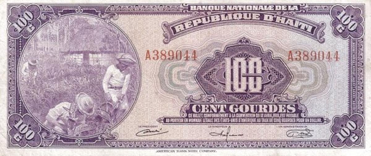 Front of Haiti p195a: 100 Gourdes from 1967