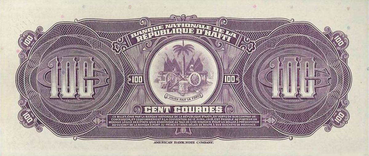 Back of Haiti p205a: 100 Gourdes from 1970