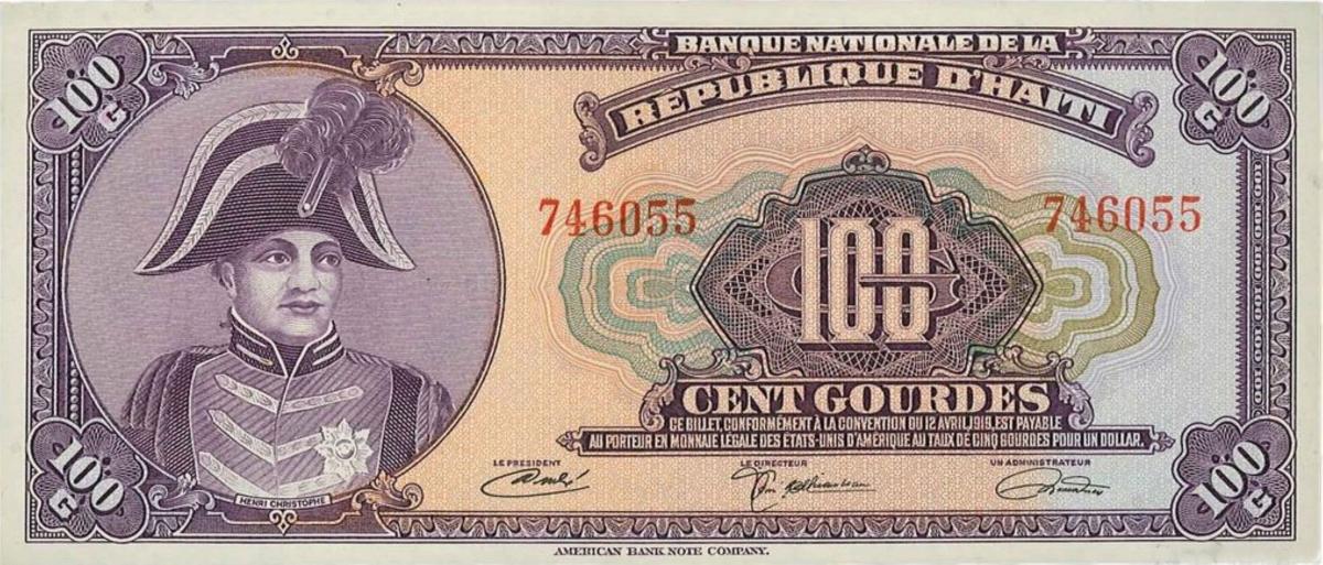 Front of Haiti p205a: 100 Gourdes from 1970