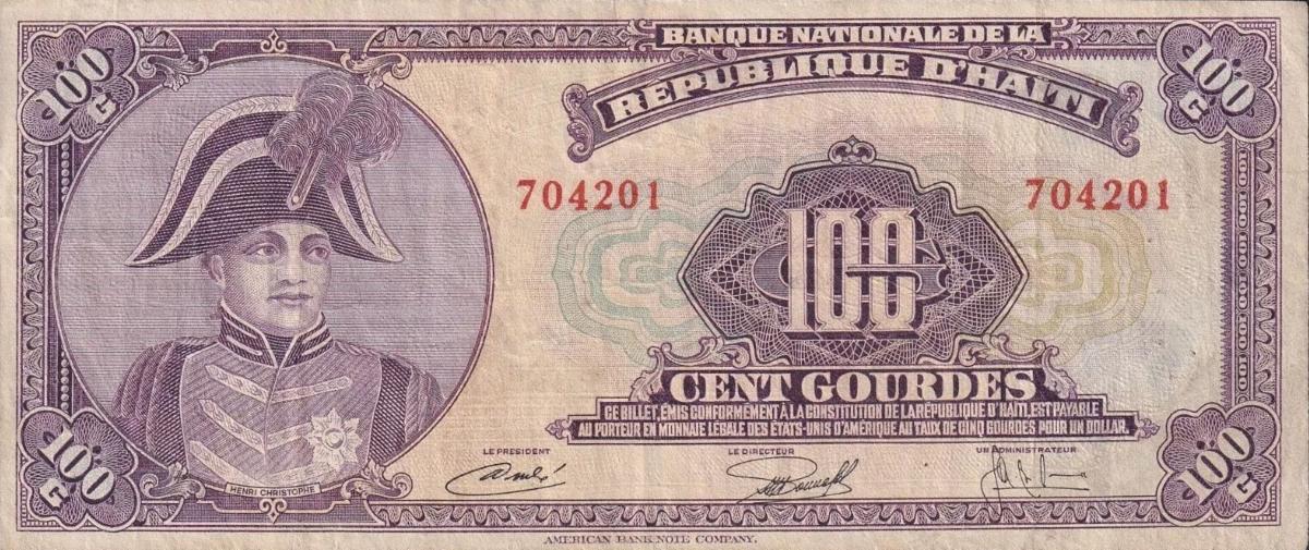 Front of Haiti p214a: 100 Gourdes from 1973