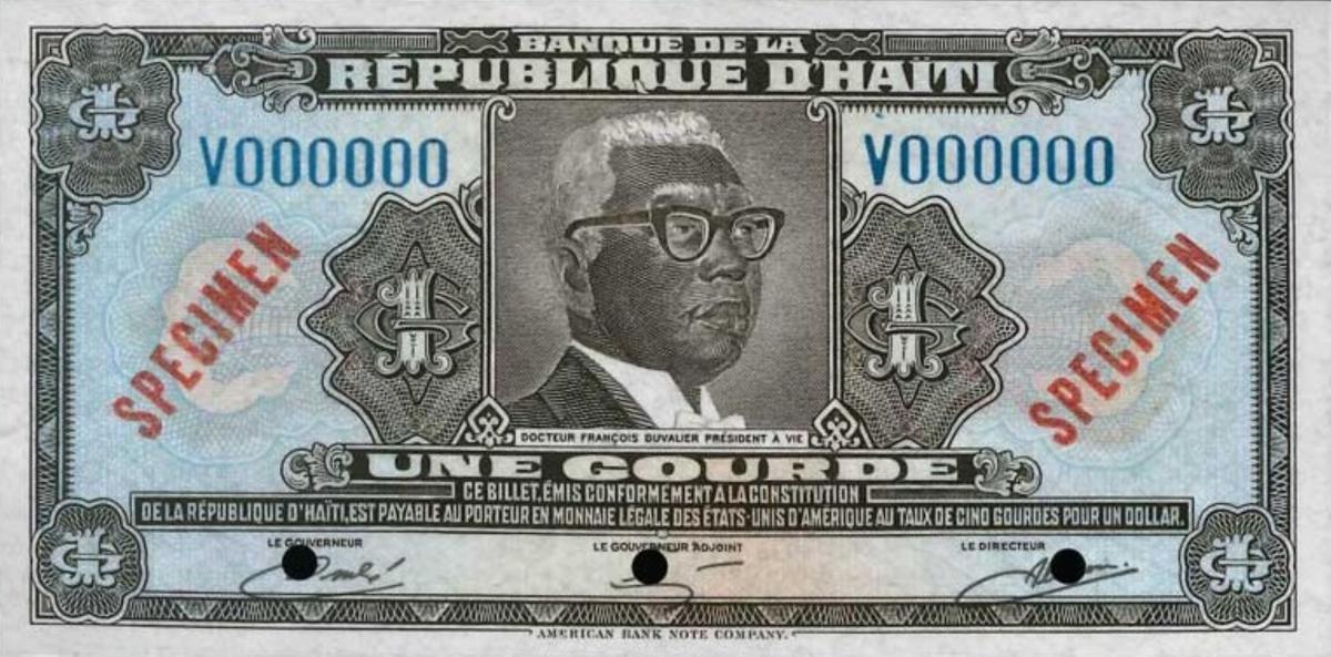 Front of Haiti p230As: 1 Gourde from 1980