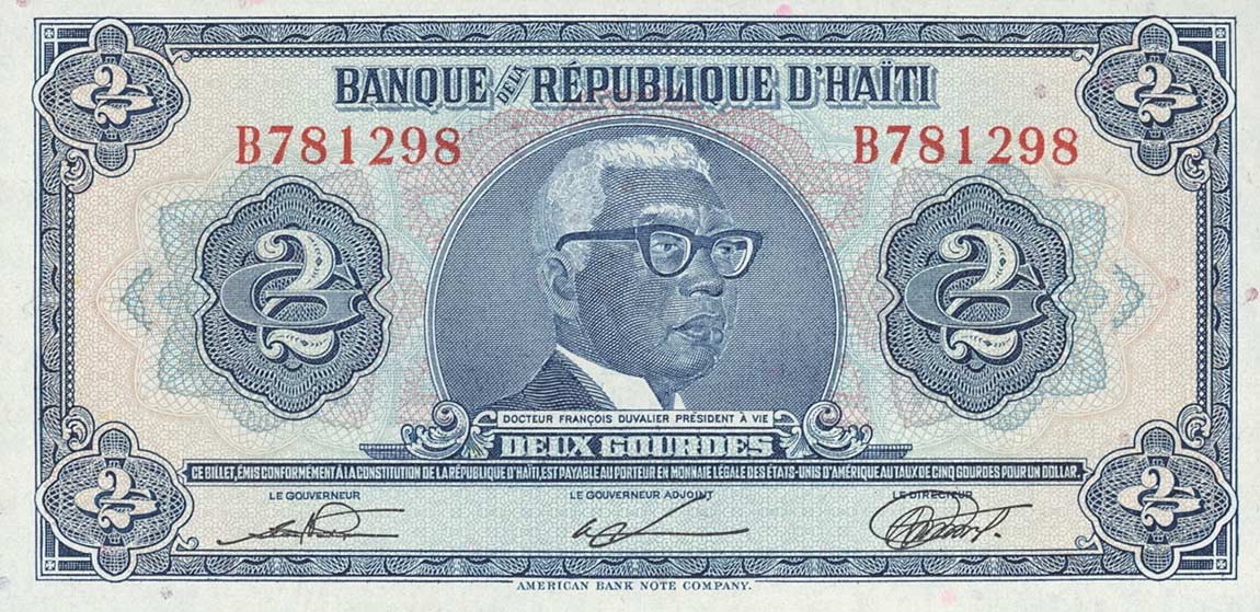 Front of Haiti p231: 2 Gourdes from 1980