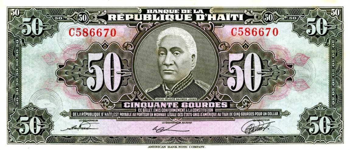 Front of Haiti p235Aa: 50 Gourdes from 1980