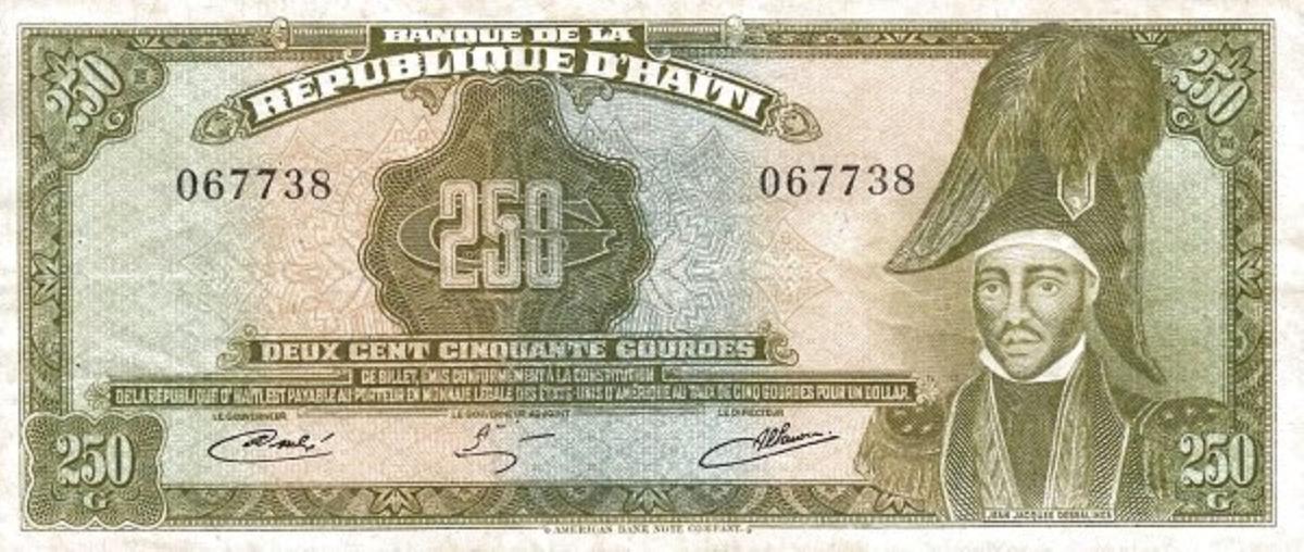 Front of Haiti p237a: 250 Gourdes from 1980