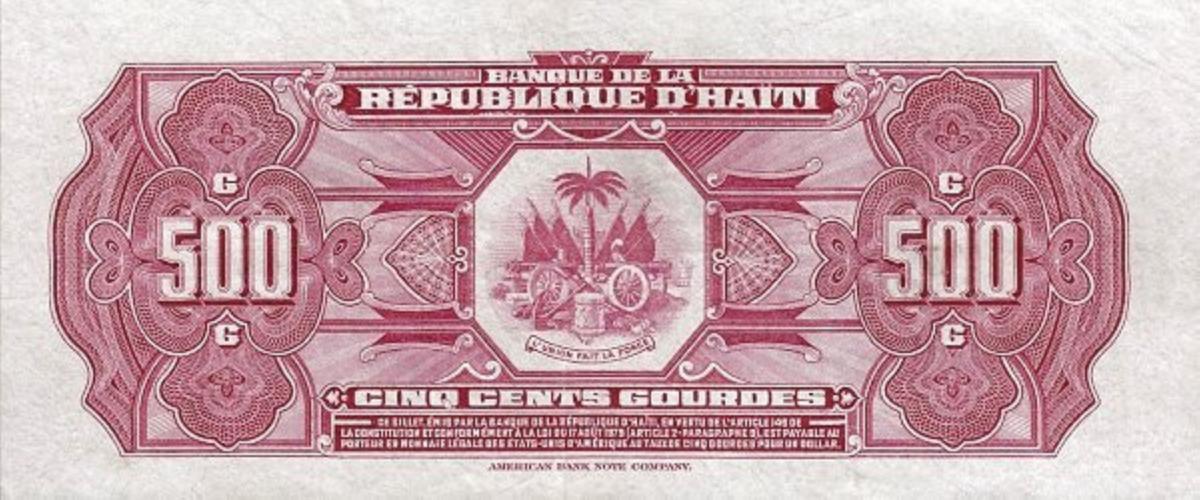 Back of Haiti p238a: 500 Gourdes from 1980