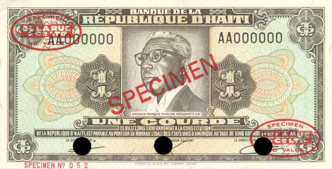 Front of Haiti p239s: 1 Gourde from 1984