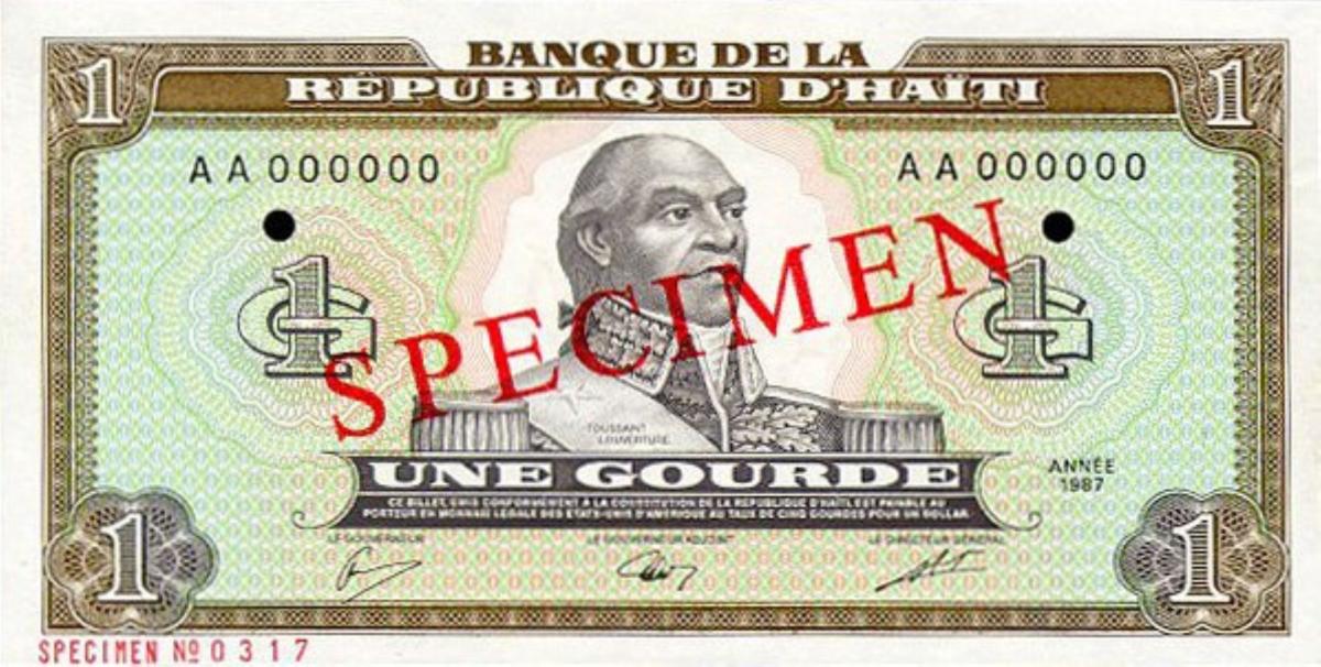 Front of Haiti p245s: 1 Gourde from 1987