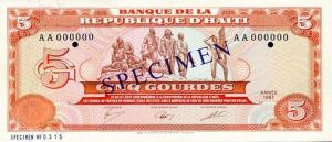 Gallery image for Haiti p246s: 5 Gourdes