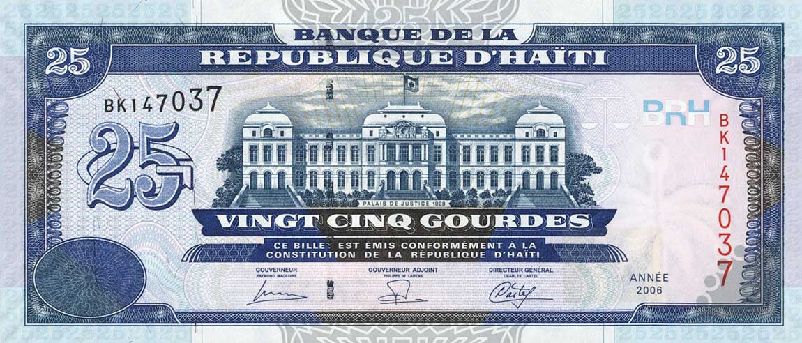 Front of Haiti p266c: 25 Gourdes from 2006