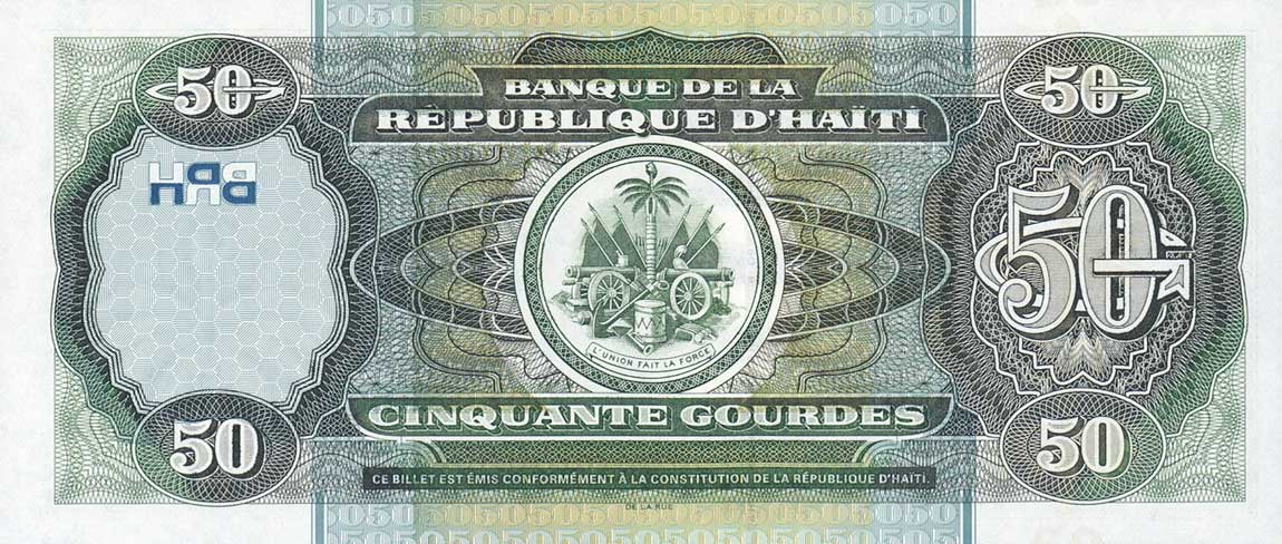 Back of Haiti p267b: 50 Gourdes from 2003
