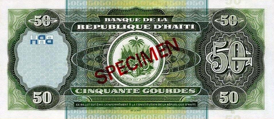 Back of Haiti p267s: 50 Gourdes from 2000