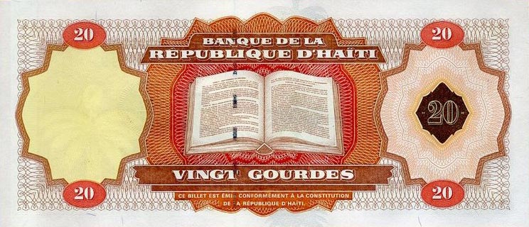 Back of Haiti p271Aa: 20 Gourdes from 2001