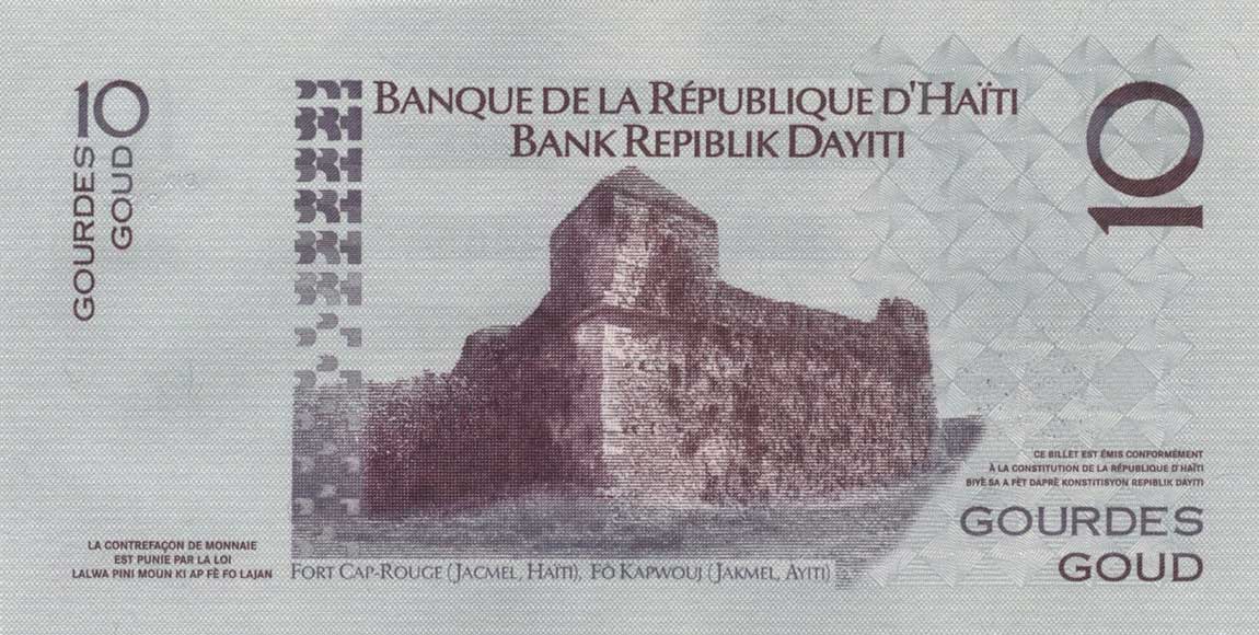 Back of Haiti p272g: 10 Gourdes from 2014