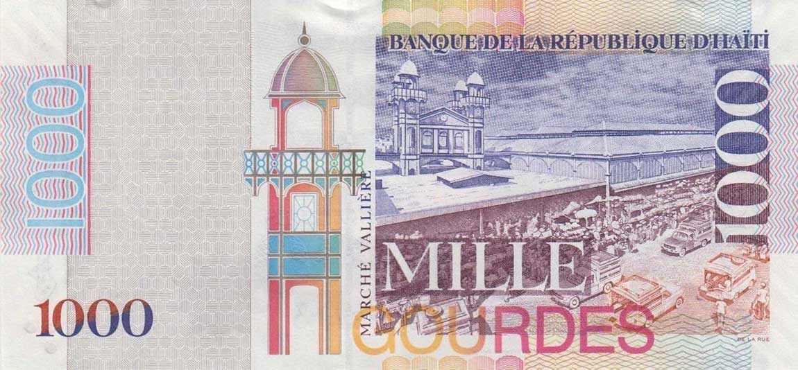 Back of Haiti p278e: 1000 Gourdes from 2014