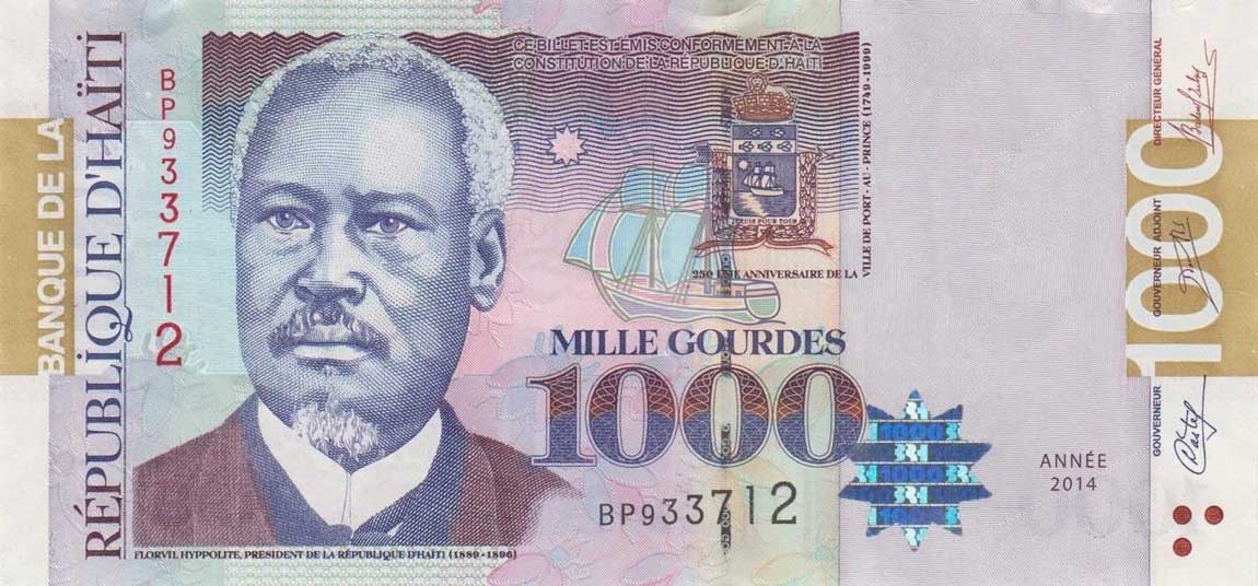 Front of Haiti p278e: 1000 Gourdes from 2014