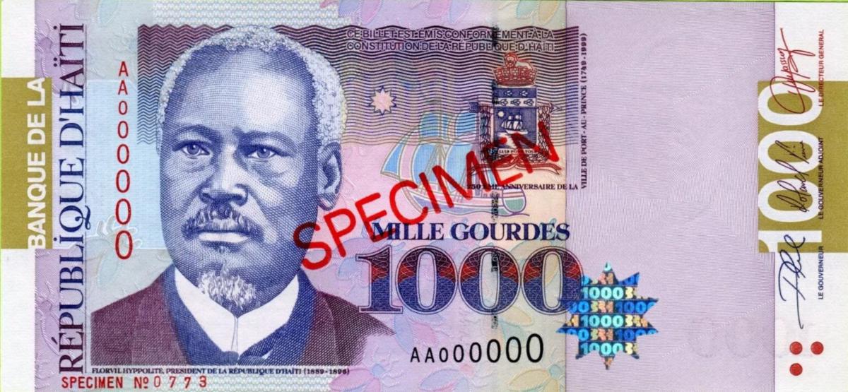 Front of Haiti p278s1: 1000 Gourdes from 1999