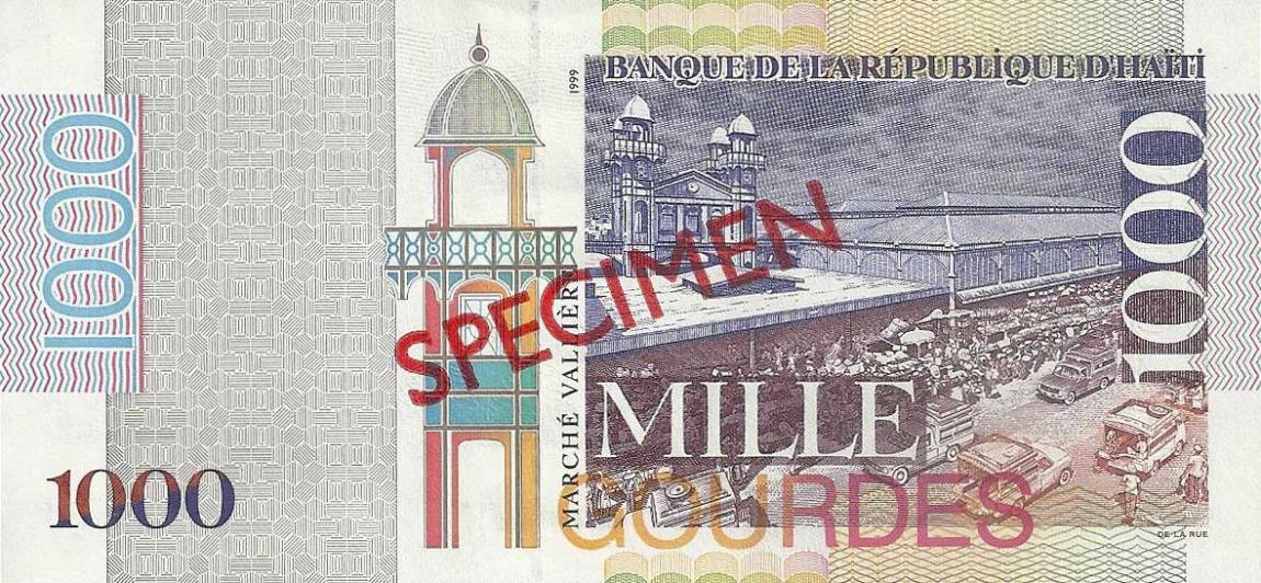 Back of Haiti p278s2: 1000 Gourdes from 2000