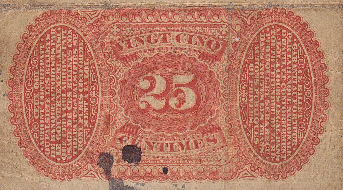 Back of Haiti p68: 25 Centimes from 1875