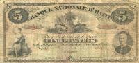p72 from Haiti: 5 Piastres from 1875