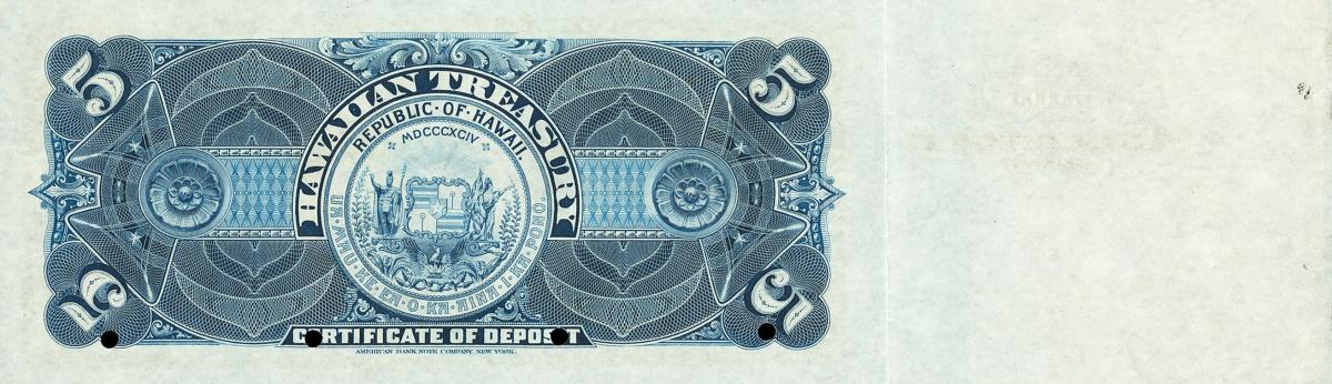 Back of Hawaii p11s: 5 Dollars from 1989