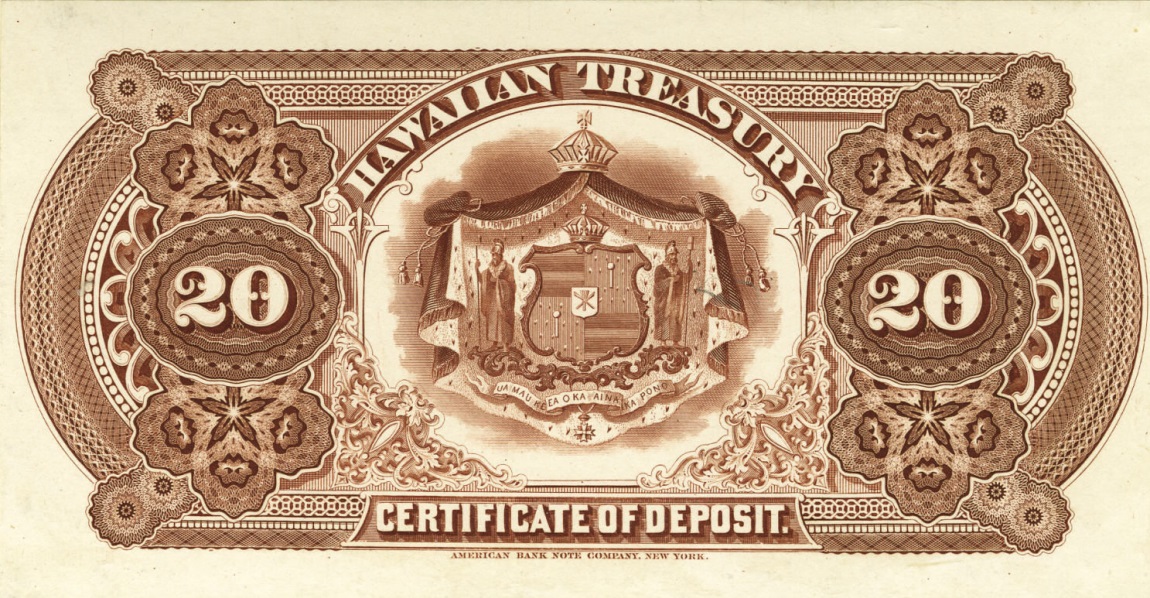 Back of Hawaii p2p: 20 Dollars from 1879