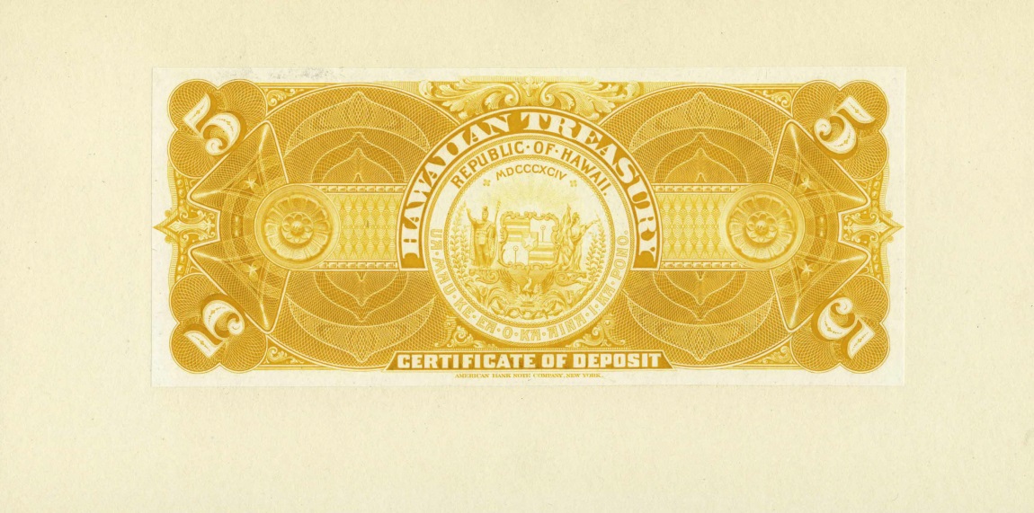 Back of Hawaii p6p: 5 Dollars from 1895