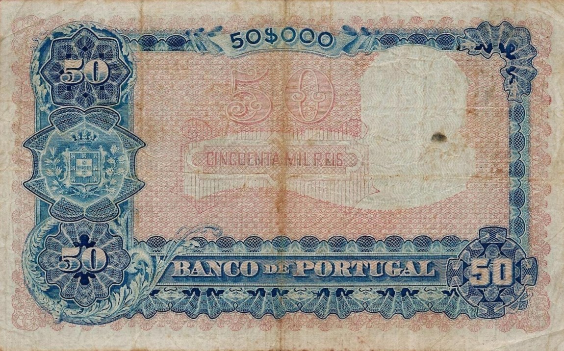 Back of Azores p14: 50 Mil Reis Ouro from 1905