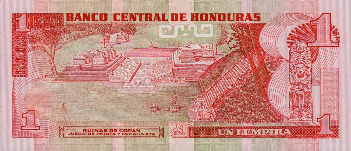 Back of Honduras p76a: 1 Lempira from 1994