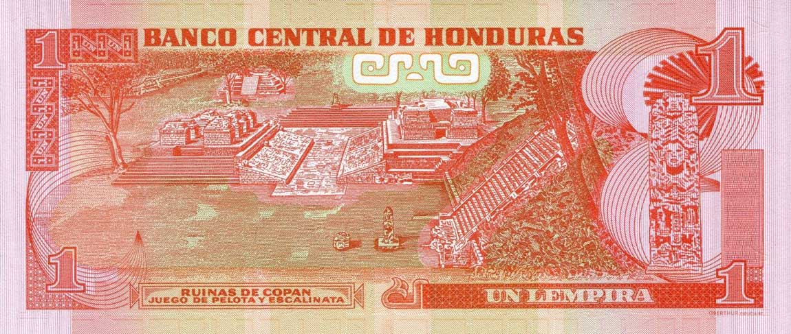 Back of Honduras p96a: 1 Lempira from 2012